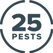25 Pests logo with gray broken circle